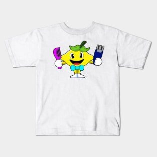 Lemon as Hairdresser with Comb & Razor Kids T-Shirt